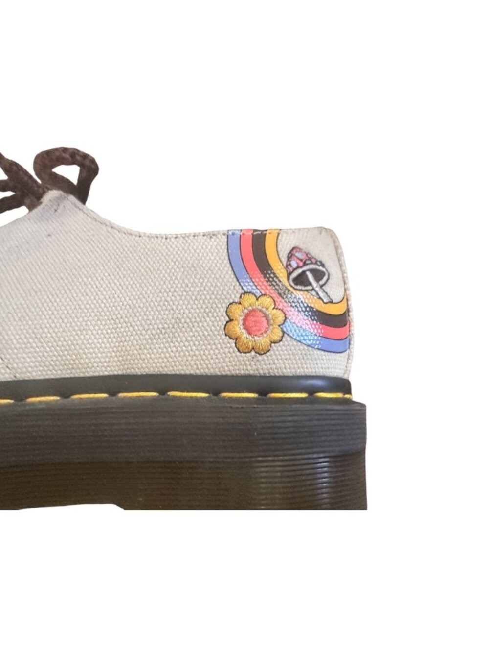 Dr Martens 1461 Quad Retro Ray Canvas Platform Oxford Shoes Womens 8 Embroidery - Picture 10 of 16